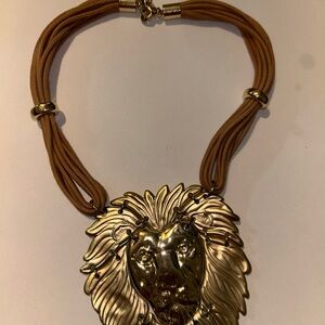 Source Unknown Gold Lion Pendant Necklace
